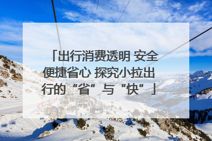 出行消费透明 安全便捷省心 探究小拉出行的“省”与“快”