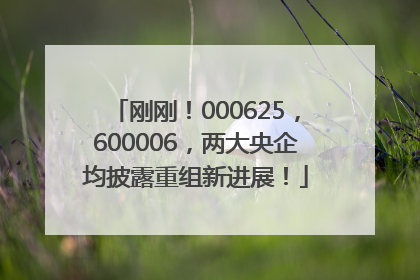 刚刚！000625，600006，两大央企均披露重组新进展！