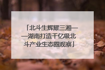 北斗生辉耀三湘——湖南打造千亿级北斗产业生态圈观察