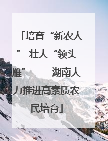 培育“新农人” 壮大“领头雁”——湖南大力推进高素质农民培育