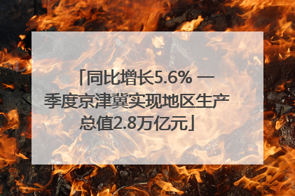 同比增长5.6% 一季度京津冀实现地区生产总值2.8万亿元