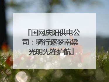 国网庆阳供电公司：骑行逐梦南梁 光明先锋护航