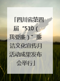 四川省第四届“510（我要廉）”廉洁文化宣传月活动成果发布会举行