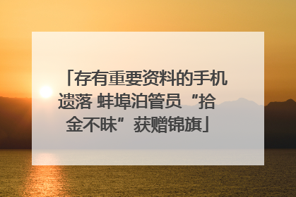 存有重要资料的手机遗落 蚌埠泊管员“拾金不昧”获赠锦旗