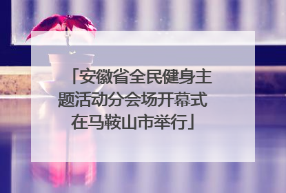 安徽省全民健身主题活动分会场开幕式在马鞍山市举行