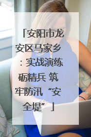 安阳市龙安区马家乡：实战演练砺精兵 筑牢防汛“安全堤”