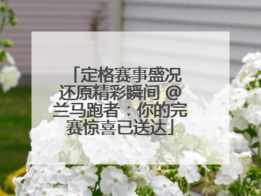 定格赛事盛况 还原精彩瞬间 @兰马跑者：你的完赛惊喜已送达