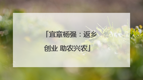 宜章杨强：返乡创业 助农兴农
