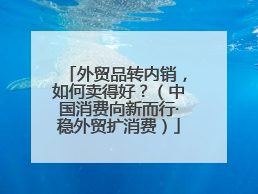 外贸品转内销，如何卖得好？（中国消费向新而行·稳外贸扩消费）