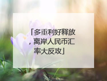 多重利好释放，离岸人民币汇率大反攻