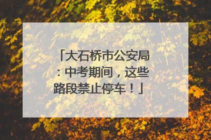大石桥市公安局：中考期间，这些路段禁止停车！