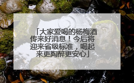 大家爱喝的杨梅酒传来好消息！今后将迎来省级标准，喝起来更陶醉更安心