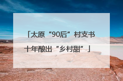 太原“90后”村支书十年酿出“乡村甜”
