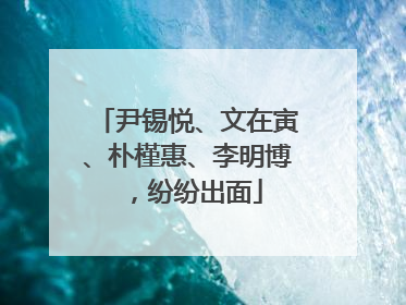 尹锡悦、文在寅、朴槿惠、李明博，纷纷出面