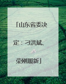 山东省委决定：刁洪斌、荣刚履新