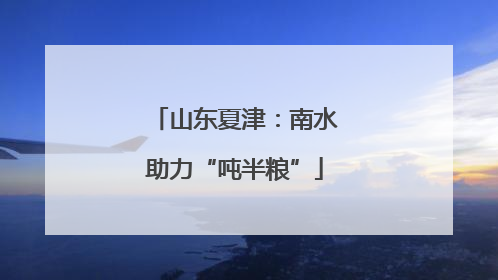 山东夏津：南水助力“吨半粮”