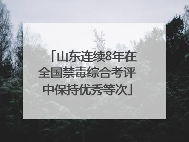 山东连续8年在全国禁毒综合考评中保持优秀等次