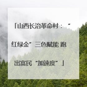 山西长治革命村：“红绿金”三色赋能 跑出富民“加速度”
