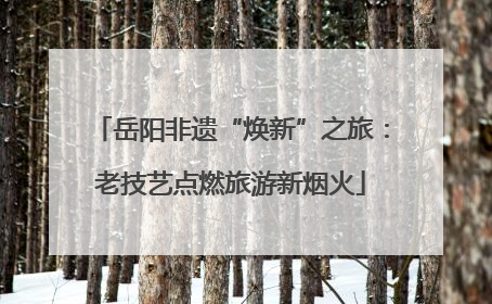 岳阳非遗“焕新”之旅：老技艺点燃旅游新烟火
