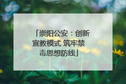 崇阳公安：创新宣教模式 筑牢禁毒思想防线
