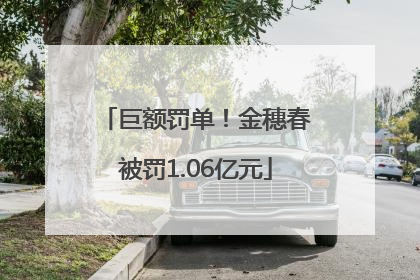巨额罚单！金穗春被罚1.06亿元