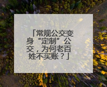 常规公交变身“定制”公交，为何老百姓不买账？