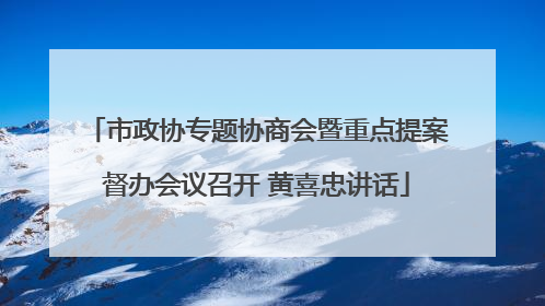 市政协专题协商会暨重点提案督办会议召开 黄喜忠讲话