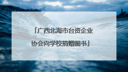 广西北海市台资企业协会向学校捐赠图书