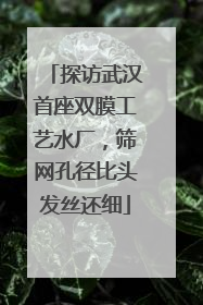 探访武汉首座双膜工艺水厂，筛网孔径比头发丝还细