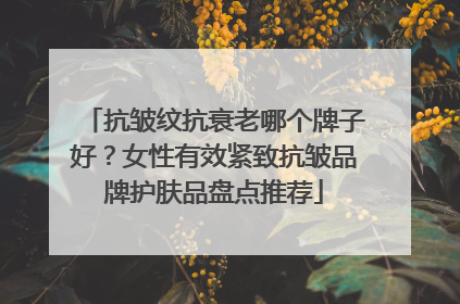 抗皱纹抗衰老哪个牌子好？女性有效紧致抗皱品牌护肤品盘点推荐