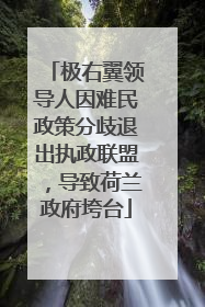 极右翼领导人因难民政策分歧退出执政联盟，导致荷兰政府垮台