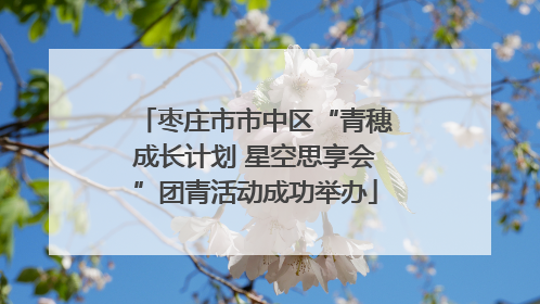枣庄市市中区“青穗成长计划 星空思享会”团青活动成功举办