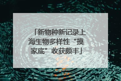 新物种新记录上海生物多样性“摸家底”收获颇丰