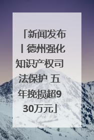 新闻发布丨德州强化知识产权司法保护 五年挽损超930万元