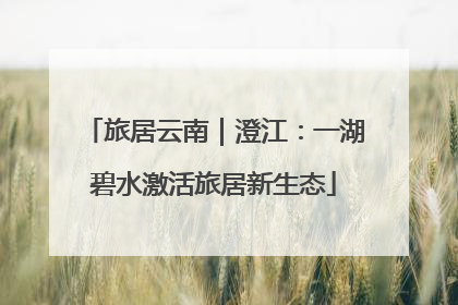旅居云南｜澄江：一湖碧水激活旅居新生态