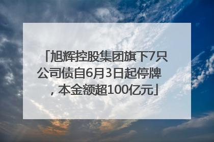 旭辉控股集团旗下7只公司债自6月3日起停牌，本金额超100亿元