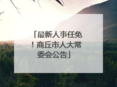 最新人事任免！商丘市人大常委会公告