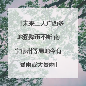 未来三天广西多地强降雨不断 南宁柳州等局地今有暴雨或大暴雨