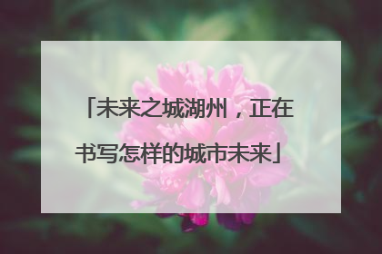 未来之城湖州，正在书写怎样的城市未来