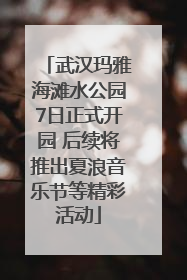 武汉玛雅海滩水公园7日正式开园 后续将推出夏浪音乐节等精彩活动