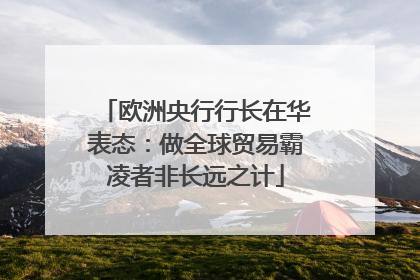 欧洲央行行长在华表态：做全球贸易霸凌者非长远之计