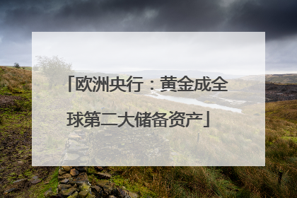 欧洲央行：黄金成全球第二大储备资产