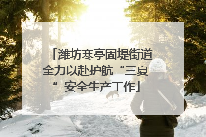 潍坊寒亭固堤街道全力以赴护航“三夏”安全生产工作