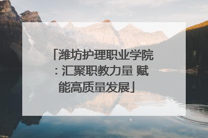 潍坊护理职业学院：汇聚职教力量 赋能高质量发展