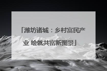 潍坊诸城：乡村富民产业 绘就共富新图景