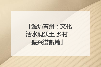 潍坊青州：文化活水润沃土 乡村振兴谱新篇
