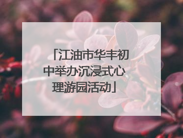 江油市华丰初中举办沉浸式心理游园活动