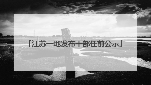 江苏一地发布干部任前公示