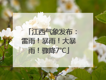 江西气象发布：雷雨！暴雨！大暴雨！骤降7℃