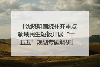 沈晓明围绕补齐重点领域民生短板开展“十五五”规划专题调研